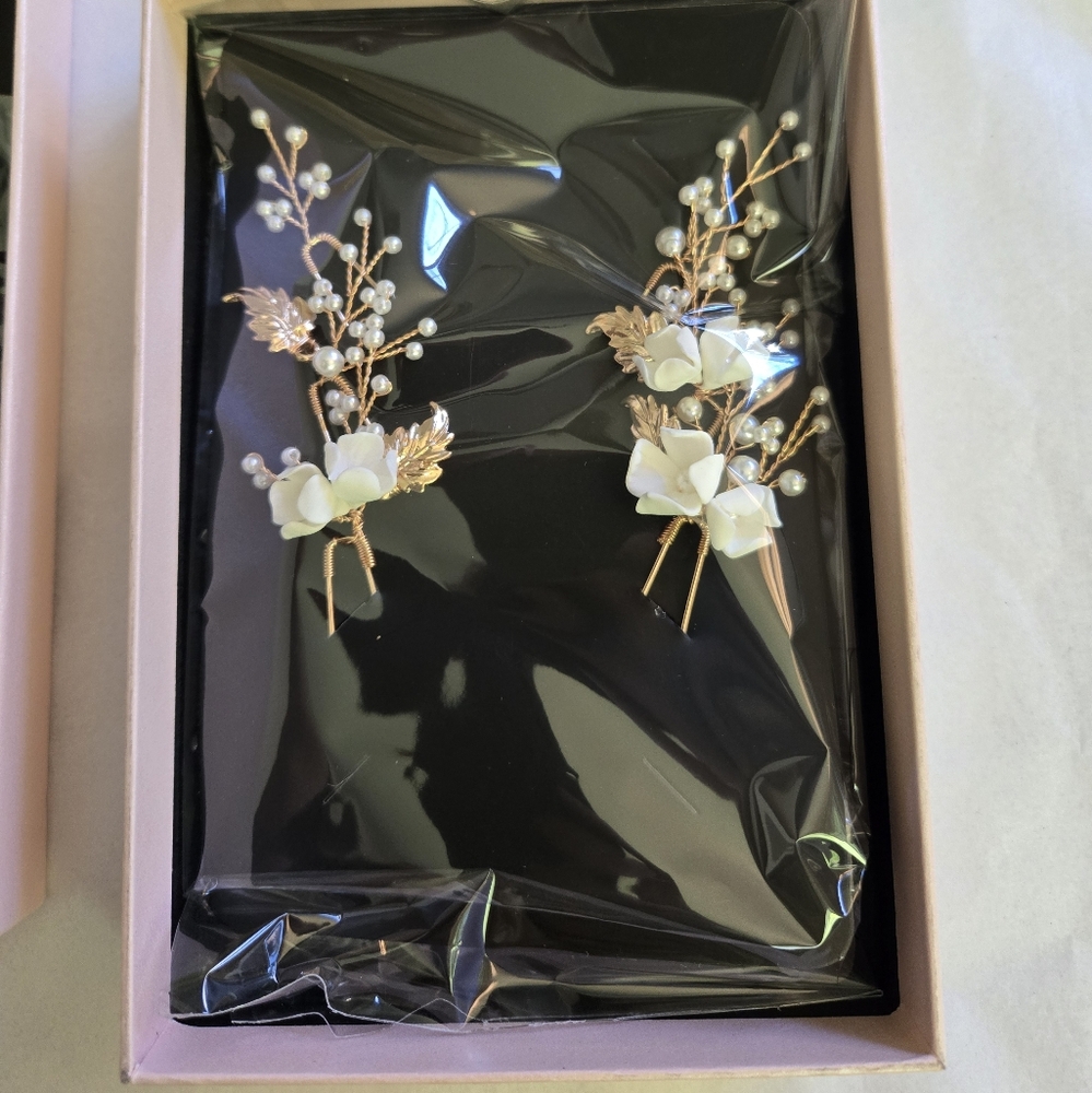 Bridal Hair Pins with Pearls Set Of 5